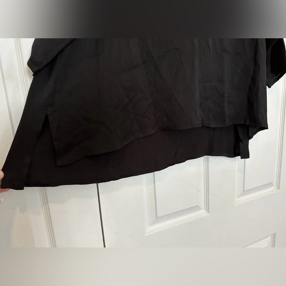 NWT Eileen Fisher Black Textured Cupro Round Neck Top size XL - Picture 4 of 7